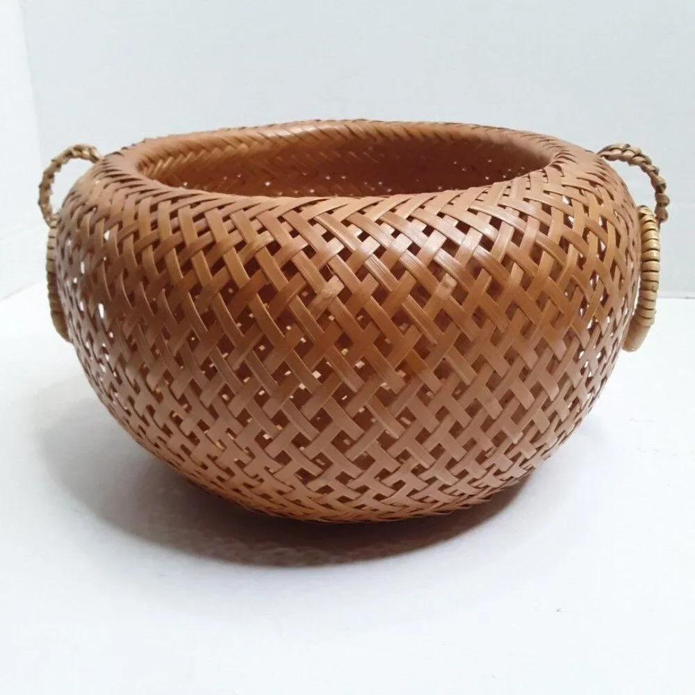 Bohemian Vintage Circle Woven Boho Basket/ Plant Stand